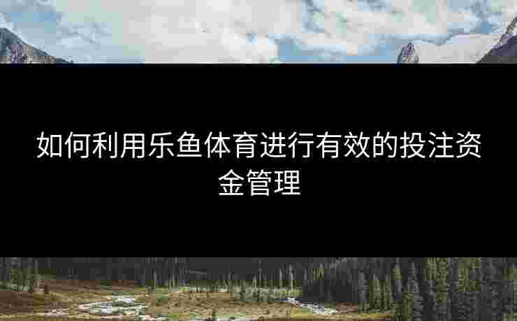 如何利用乐鱼体育进行有效的投注资金管理