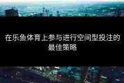 在乐鱼体育上参与进行空间型投注的最佳策略